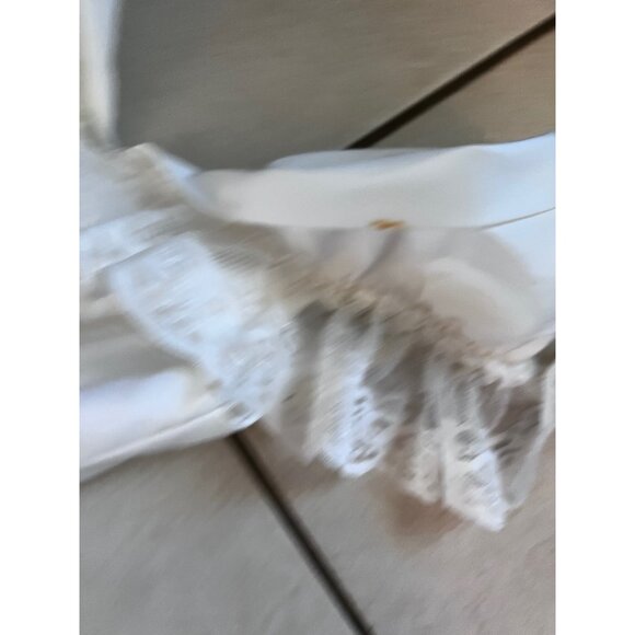 Lace Dress Boho Cottage Core Prairie renaissance fairy Bell sleeve S 1970s - Picture 6 of 12